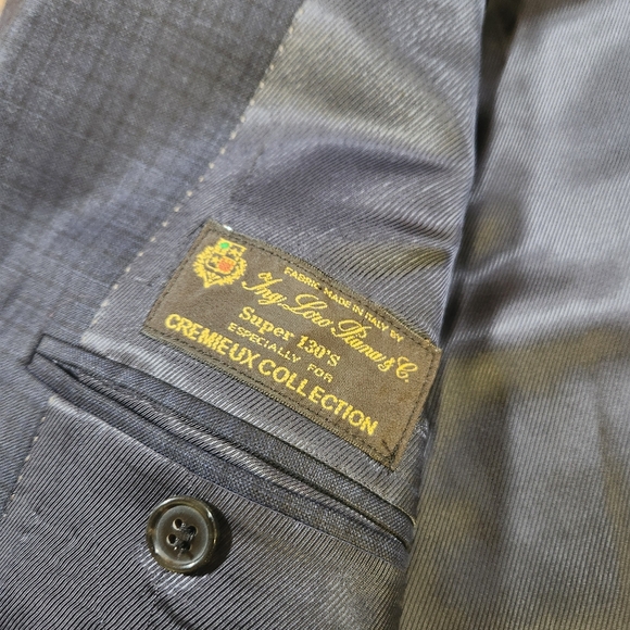 Loro Piano Super 130's Cremieux Blazer Men 44L Blue Grid Check Sport Coat Jacket - Picture 5 of 10